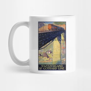 Vintage Travel Poster Switzerland St. Gothard Line Mug